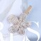 Crystal Flower Hair Clip Gold Hair Barrette Rhinestones Flower Hair Pin Clip Headpieces Decorative Hair Pins Headwear Bride Hair Accessories for Women and Girls(Flowers)