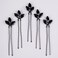 Kercisbeauty 5pcs Black Rhinestones Beads Hair Pins for Wedding Brides Bridesmaids Women Girls Halloween Party Cute Hair Pieces