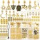 187PCS Hair Jewelry for Braids Butterfly Braid Clips Gold Loc Jewelry Metal Dreadlock Beads Hair Cuffs Rings Braid Accessories Gold Hair Decoration for Women and Men