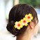 Zoestar Hawaii Plumeria Flower Hair Clips 3pcs Beach Flower Foam Hair Accessory for Women and Girls (B-Yellow)