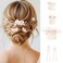 Foyte Pearl Hair Comb for Wedding Pearl Hair Clips Bridal Pearl Bobby Pins Set Gold Bridesmaid Hair Accessories for Women and Brides 5PCS