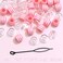 50PCS Pink Stripe Hair Beads Clear Pony Beads for Hair Dreadlock Cute Large Acrylic Braids Accessories Hair Decoration for Women and Girls
