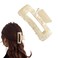 Rectangle Hair Claw Clips for Women - Non-slip Thick Hair Clips Accessories (White)