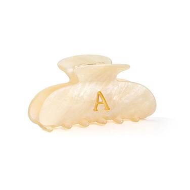 Acrylic Hair Clips Claws Initial Hair Clips Claws for Women Glitter Gold Initial Letter Pattern In Gold letter Shape Hair Clip For Thick Hair Hair clips for styling (A）