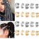 20 Pcs Gold Silveer Hair Braids Dreadlock, Non-Piercing Ear Clip Beard Beads Cuffs Clip Hair for Women Men Hair Accessories Styling Jewelry Tools