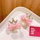 AEGYPIUS Mini Hair Claw Clips, 2-Piece Set, Pink Bow, Fashion Crown Design, Small Claw Hair Clips for Thin/Thick Hair