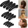 Large Duck Billed Hair Clips, Ahoney 12 Pack Alligator Clips for Thin/Thick Hair - 3 Sizes Lay Down Banana Clips &amp; Hair Styling Accessories for Women, Girls (Black)