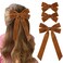 3PCS Velvet Hair Bow Brown Hair Ribbon Clips for women Girls Fall Alligator Hair Clips Hair Accessories Toddlers Kids Teens
