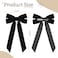 2PCS Velvet Hair Bows Ribbon Hair Clip Black Beige Ponytail Holder Accessories Slides Metal Clips Hair Bow for Women Girls Toddlers Teens Kids