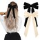 2PCS Velvet Hair Bows Ribbon Hair Clip Black Beige Ponytail Holder Accessories Slides Metal Clips Hair Bow for Women Girls Toddlers Teens Kids
