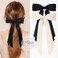 2PCS Hair Bows Hair Clip Beige Black Hair Ribbon Ponytail Holder Accessories Slides Metal Clips Hair Bow for Women Girls Toddlers Teens Kids