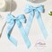 Aileam 2PCS Silky Satin Hair Bows (Blue) for Hair Securing, Hairdressing, Ponytail Holders, Women, Girls, Toddlers, Teens, Kids, Hair Accessories
