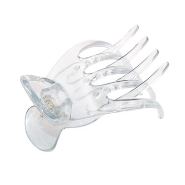 Parcelona French Basic Curved Paw Medium 3 1/4&rdquo; Celluloid Acetate Side Slide In Jaw Yoga Hair Claw Wide Beak Hair Clip for Women and Girls Durable Stylish Hair Accessories, Made in France (Clear)