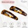 Parcelona French Clic Clac Savana Extra Large 3 &frac14;&rdquo; Celluloid Acetate Set of 2 Snap Hair Clip Pins for Women and Girls