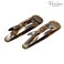 Parcelona French Clic Clac Savana Extra Large 3 &frac14;&rdquo; Celluloid Acetate Set of 2 Snap Hair Clip Pins for Women and Girls