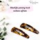 Parcelona French Clic Clac Savana Extra Large 3 &frac14;&rdquo; Celluloid Acetate Set of 2 Snap Hair Clip Pins for Women and Girls