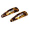 Parcelona French Clic Clac Savana Extra Large 3 &frac14;&rdquo; Celluloid Acetate Set of 2 Snap Hair Clip Pins for Women and Girls