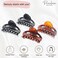 Parcelona French Poppy Tortoise Shell Brown and Black Small 2 &frac14;" Celluloid Set of 4 Good Grip Hair Claw Clip Clamps for Women and Girls