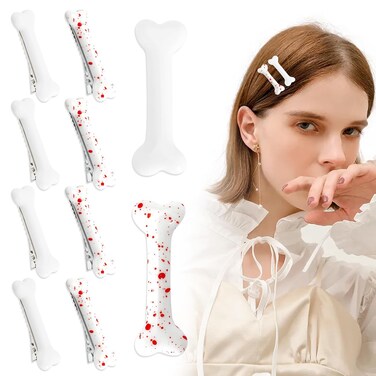 8 PCS Dog Bone Hair Clips Decorative Side Band Clips Hairpins Alligator Barrettes Cosplay Costume Hair Accessories for Women Girls for Christmas Halloween (2 Style)