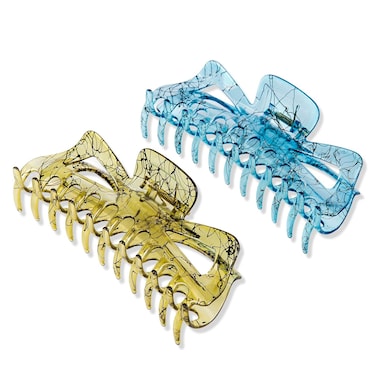 Extra Large Claw Clips for Thick Hair, 6.3 Inch Strong Hold Matte Jumbo Accessories for Women Long Curly Hair Cute Nonslip French Giant Big Jaw Clip for Heavy Duty Hair XL Huge(Blue Yellow)