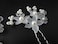 AKOAK 5 Pcs Bride Tiara Handmade Pearl Head Flower Hair Clip Fork Pearl Flower Braid Hair Disc U-Shaped Small Hairpin Head Accessories (White)