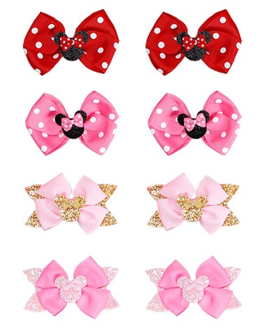 Hair Clips for Girls, 8 pcs Hair Bows, Cute Disney Hair Clips Kids Barrettes Girls' Hair Accessories for Birthday Christmas Children's Day Gift