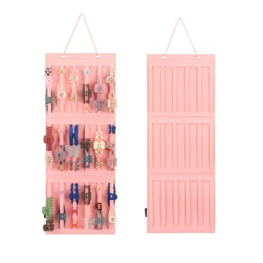 Hanging Hair Claw Clips Holder for Women, Claw Hair Clips Storage Organizer for Lady, Hair Banana Barrettes and Butterfly Jaw Clips Display Stand Holder. (Pink)