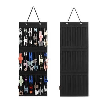 PACMAXI Hanging Hair Claw Clips Holder for Women, Claw Hair Clips Storage Organizer for Lady, Hair Banana Barrettes and Butterfly Jaw Clips Display Stand Holder. (Black)