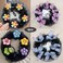 4pcs Hair Bun Cover Butterflies Flowers Deco Medium Sized Hairball Net with Drawstring Hair Snood for Young Girls Kids Dancers (2pcs Butterfly+2pcs Flower)