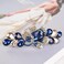 Flower Luxury Jewelry Design Hairpin Rhinestone Hair Barrette Clip(Style C,Deep Blue)