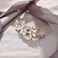 EVER FAITH Wedding Austrian Crystal 4 Daisy Flower Hair Clip, Marquise Round Rhinestone Barrette for Woman Iridescent AB Gold-Tone