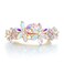 EVER FAITH Wedding Austrian Crystal 4 Daisy Flower Hair Clip, Marquise Round Rhinestone Barrette for Woman Iridescent AB Gold-Tone