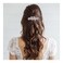 EVER FAITH Wedding Austrian Crystal 4 Daisy Flower Hair Clip, Marquise Round Rhinestone Barrette for Woman Iridescent AB Gold-Tone