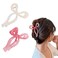 Ayesha Bows Claw Clips - 2 Colors Ribbon Coquette Clips for Thick Hair and Girls, Including Pink