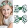 Totelux St. Patrick&rsquo;s Day Bow Hair Clips Green Shamrock Print Hair Barrettes Clover Bowknot Hairpin Grosgrain Ribbon St Patricks Day Hair Accessories for Women Girls 2PCS