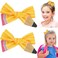 Back to School Hair Clips Pencil Yellow Hair Bows Ponytail Holder Streak Bow Hair Clips First Day of School Kindergarten Students Snap Hairpin Handmade Cheer Gifts Decor 2pcs