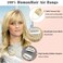 Clip in Bangs, Bangs Hair Clip Real Human Hair Fake Bangs Clip in Hair Extensions Wispy Bangs with Hairpieces for Women,Curved Air Bangs Clip on Bangs for Daily Wear(24#)
