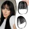 Bangs Hair Clip 100% Human Hair, Wispy Bangs Clip in Hair Extensions, Wispy Clip in Bangs, Fake Bangs with Temples for Women, Womens Wig Toppers, Hairpiece Clip on Bang with Thinning Hair Ponytail