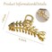 Metal Hair Claw Clip Fish Bone Hairpins Fishbone Gold Hair Claws Acrylic Fashion Punk Style Barrettes for Women Large Hair Clips Hair Accessories Geometric Hair Clamp Grab Girls Hairgrip 1Pcs