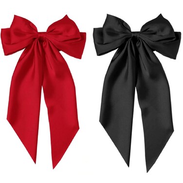 Red Hair Bow for Women Red Bow for Hair Red Bow Clip Black Hair Bow Christmas Hair Clips for Women Christmas Hair Accessories