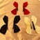 Side Hair Clip Bows for Girls Hair Bow Clips Bowknot Hairpin for Women White Black Red Hair Ribbon Bow Satin Hair Barrettes 3 Pairs