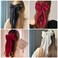 Large Ribbon Hair Bows for Women - Coquette Bow Hair Clips with Long Tassels, Big Barrettes for Girls (Black, White, Red)