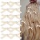12PCS Beige Hair Accessories - Silk Hair Ribbons, Clips, Mini Bows, and Barrettes for Women and Girls