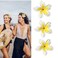 Vividsun Hawaiian Flower Hair Clips White Plumeria Flower Foam Hair Clip 3.7 Inch Artificial Flower Clip for Wedding Party Beach (White/3pcs)