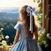 Snowflake Hair Clips Ice Snow Ribbon Big Bow Hair Barrettes Sparkling Frozen Snowflake Princess Hair Bow Christmas Hair Accessory for Princess Dress Up Party Birthday (Blue)