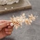 JONKY Flower Bridal Hair Clip Gold Leaf Barrettes Bride Pearl Wedding Headpiece Bride Hair Accessories for Women and Girls