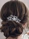 Latious Crystal Bride Wedding Hair Comb Silver Flower Bridal Hair Clip Rhinestones Hair Piece Wedding Hair Accessories for Women and Girls