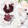 DEEKA 16 Pcs Bridesmaid Proposal Gifts Set Flower Hair Claw Clips with Floral Card &amp; Satin Scrunchies Proposal Box Bridal Party Gift Bridesmaids Bachelorette Party Favors (White&amp;Burgundy)