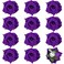 Yilloog 12 Pack Rose Hair Clip Flower 2.8'' Hairpin Floral Brooch Floral Hairclips Mexican Flowers Hairpin Party Supplies for Women Rose Hair Accessories Wedding Pack(Dark Purple)