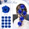 Yilloog 12 Pack Rose Hair Clip Flower 2.8'' Hairpin Floral Brooch Floral Hairclips Mexican Flowers Hairpin Party Supplies for Women Rose Hair Accessories Wedding Pack(Royal Blue)
